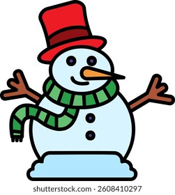 Snowman Line vector Icon Design