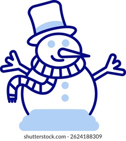 Snowman Linha vetor Ícone Design