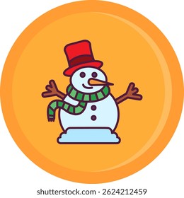 Snowman Linha vetor Ícone Design