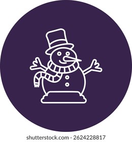 Snowman Linha vetor Ícone Design