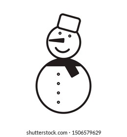 Snowman linear icon on a white background.