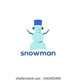 Snowman Logo Design Vector Template