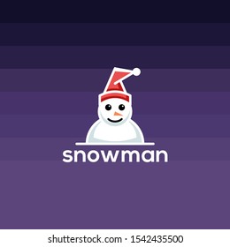 Snowman Logo Design Vector Template