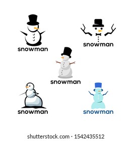 Snowman Logo Design Vector Template