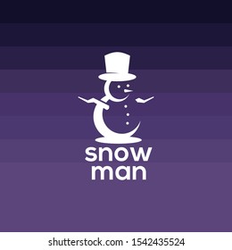 Snowman Logo Design Vector Template