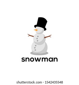 Snowman Logo Design Vector Template