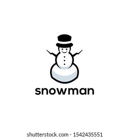 Snowman Logo Design Vector Template