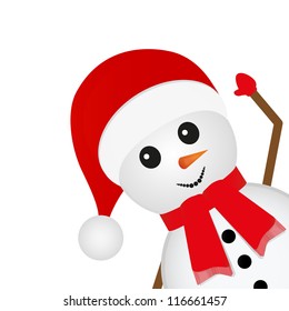 snowman looks right on a white background