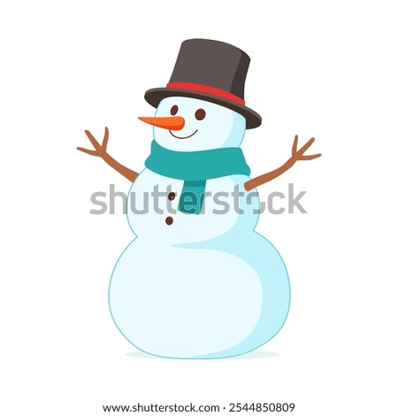 snowman made of snow in winter