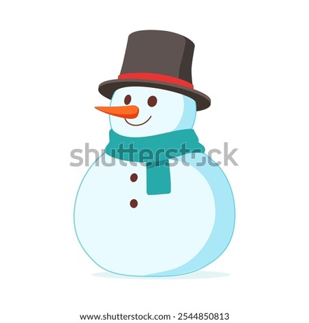 snowman made of snow in winter