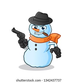 Snowman Mavia Mascot Vector Cartoon Illustration Stock Vector (Royalty ...