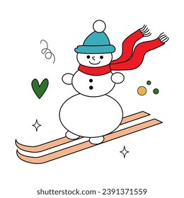 Snowman. Merry Christmas and Happy New year design