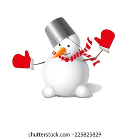 Snowman in mittens