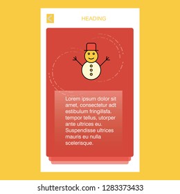 Snowman mobile vertical banner design design. Vector