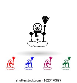 Snowman multi color icon. Simple glyph, flat vector of winter icons for ui and ux, website or mobile application on white background