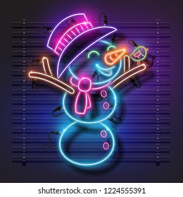 Snowman neon design.