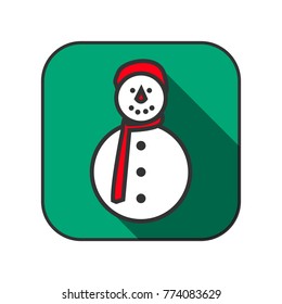 Snowman new year icon