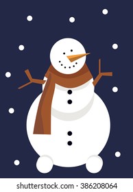 snowman New Year snow vector