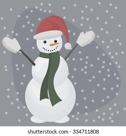 Snowman. New Year. Vector.