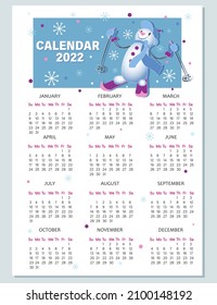 Snowman Notes. Weekly page. Planning. Childrens notepad note page design with funny character on sled.Winter page for entries. Design for childrens planning, organizer, notebook. Vector illustration.