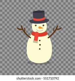 Snowman on background.