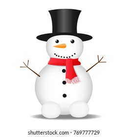 snowman on the background. New Year. Christmas. vector illustration