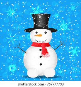 snowman on the background. New Year. Christmas. vector illustration