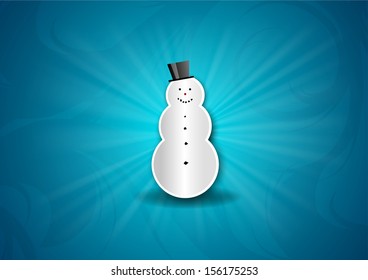 snowman on the blue background
