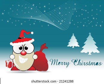 snowman on blue wavy background, wallpaper