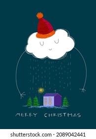 Snowman on Christmas days icon character vector illustration.