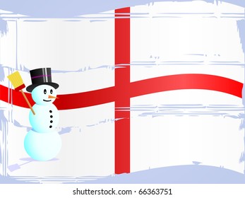 Snowman on the English flag