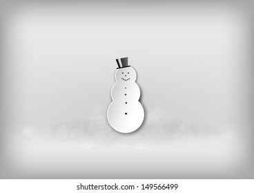 snowman on the ghray background