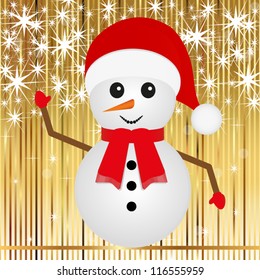 snowman on a gold background