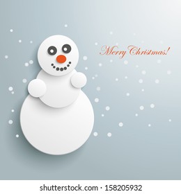Snowman on the grey background. Eps 10 vector file.