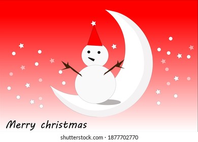 A snowman on the moon in a snowy day
