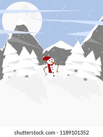 Snowman on the mountains