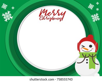 Snowman on paper background Christmas Concept. Set of brochure, poster templates in Christmas style. Beautiful design and layout Christmas card