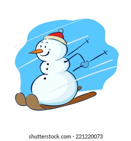 Snowman on skis