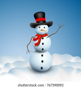 Snowman on a snow