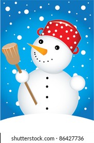 snowman on snowy