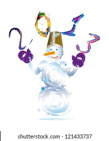 Snowman on a white background
