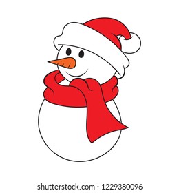 Snowman on a white background