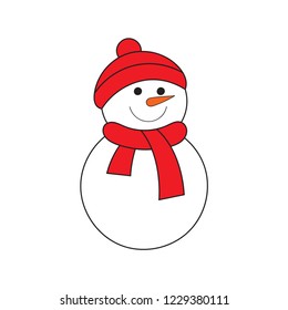 Snowman on a white background