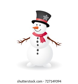 Snowman on a white background.