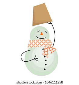 A snowman on a white background. Vector.