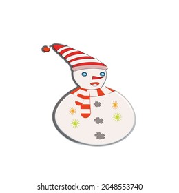 Schneemann auf weißem Hintergrund, Vektorgrafik