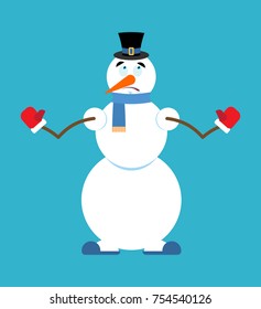 Snowman oops. New Year and Christmas vector illustration