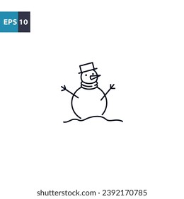 Snowman outline icon Vector illustration