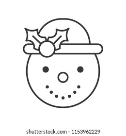 snowman outline icon, winter and Christmas theme