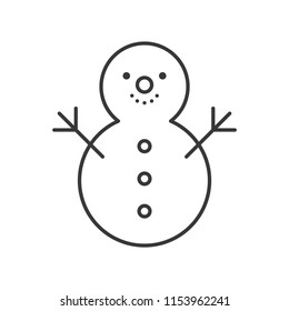 snowman outline icon, winter and Christmas theme